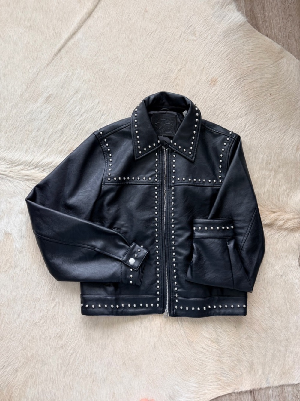 NWOT - Levi’s Black Studded Leather Jacket - Women’s